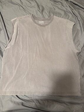 Sleeveless Washed Gray Tee